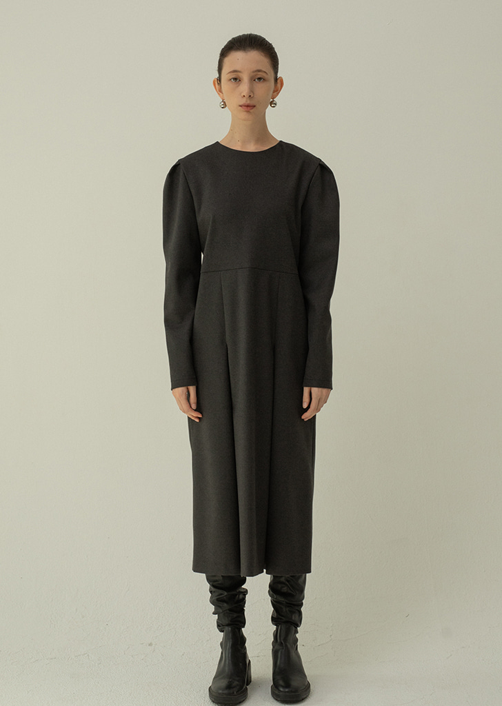 Two Pleated Dress - Darkgray
