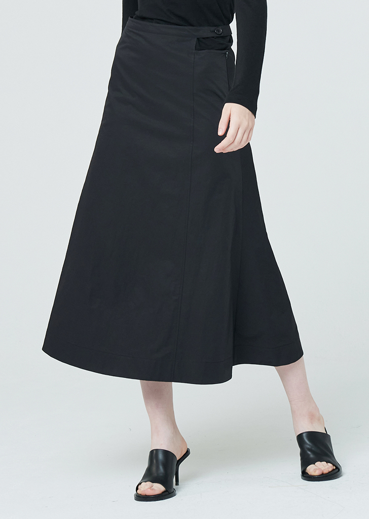 Cut Out Midi Skirt - Black