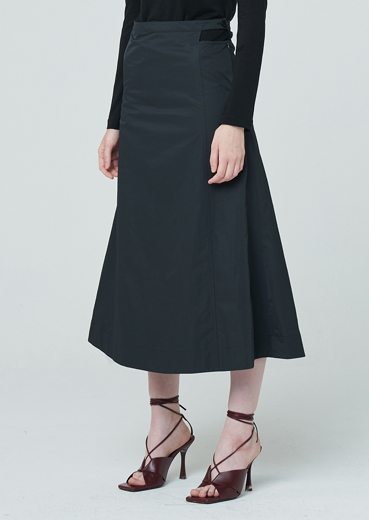 Cut Out Midi Skirt - Charcoal