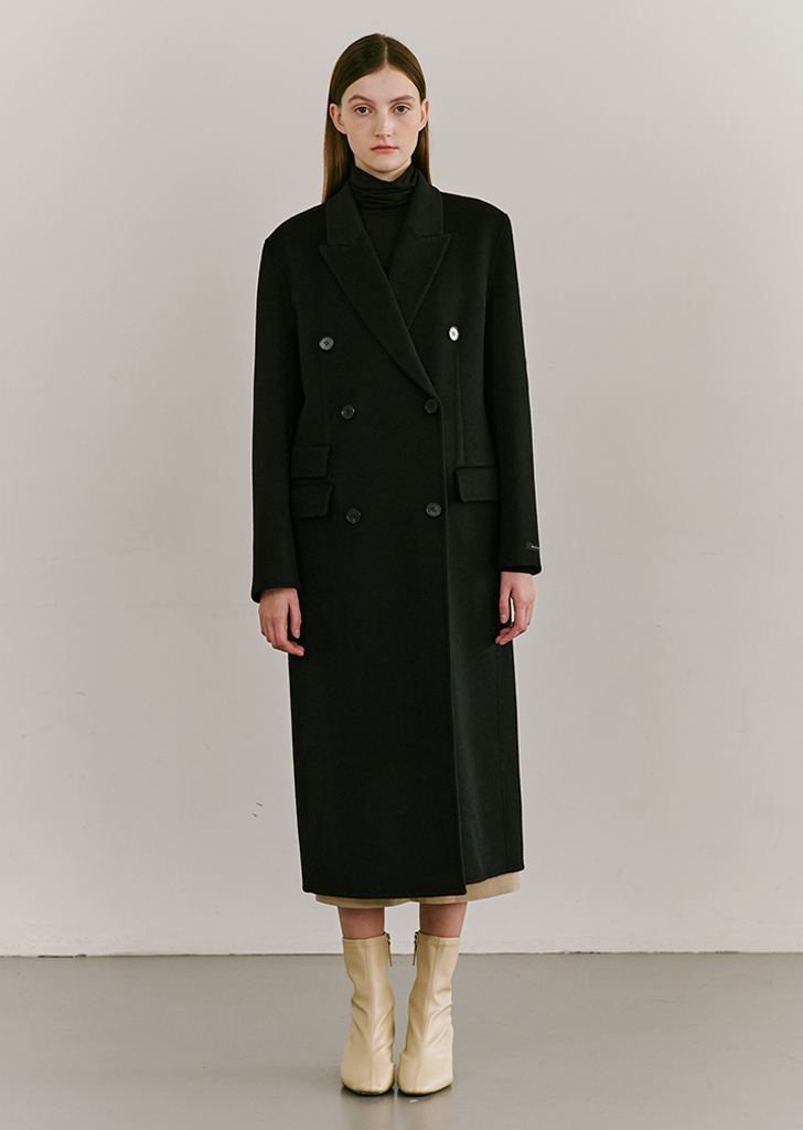 Cashmere Handmade Double Coat - Black