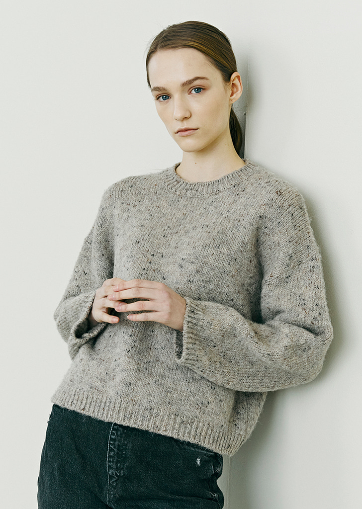 Recycle Wool Pullover Knit - Beige